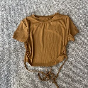 Urban Outfitters Brown Ribbed Crop Top